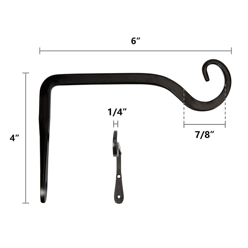 Mkono Hanging Plant Bracket 6 inch Metal Wall Plant Hook Decorative Plant Hanger for Bird Feeders, Planters, Lanterns, Wind Chimes, Home Decor Indoor Outdoor 2 Pack, Black - Image 5